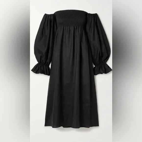 Sleeper NWT Atlanta Black Elegant LBD Shoulder Dress 100% Polyester-M - Picture 6 of 16